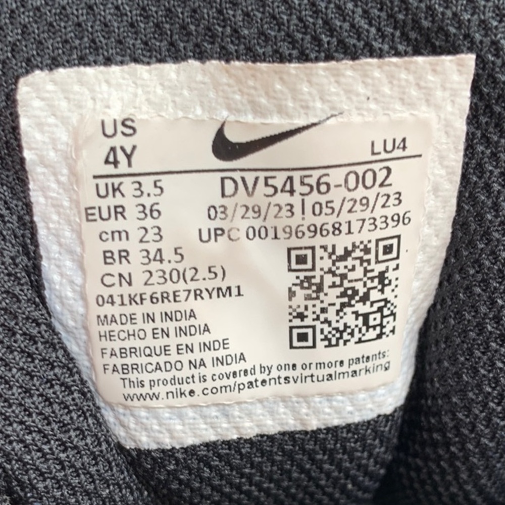 Nike Court Borough Low Recraft Black Leather Sneakers Big Kids' Shoes size 4 - Picture 12 of 12